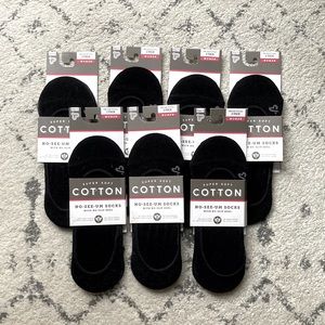 PACT Brand No-Show Black Socks - women’s 2 pack. 7 packs= 14 pair total